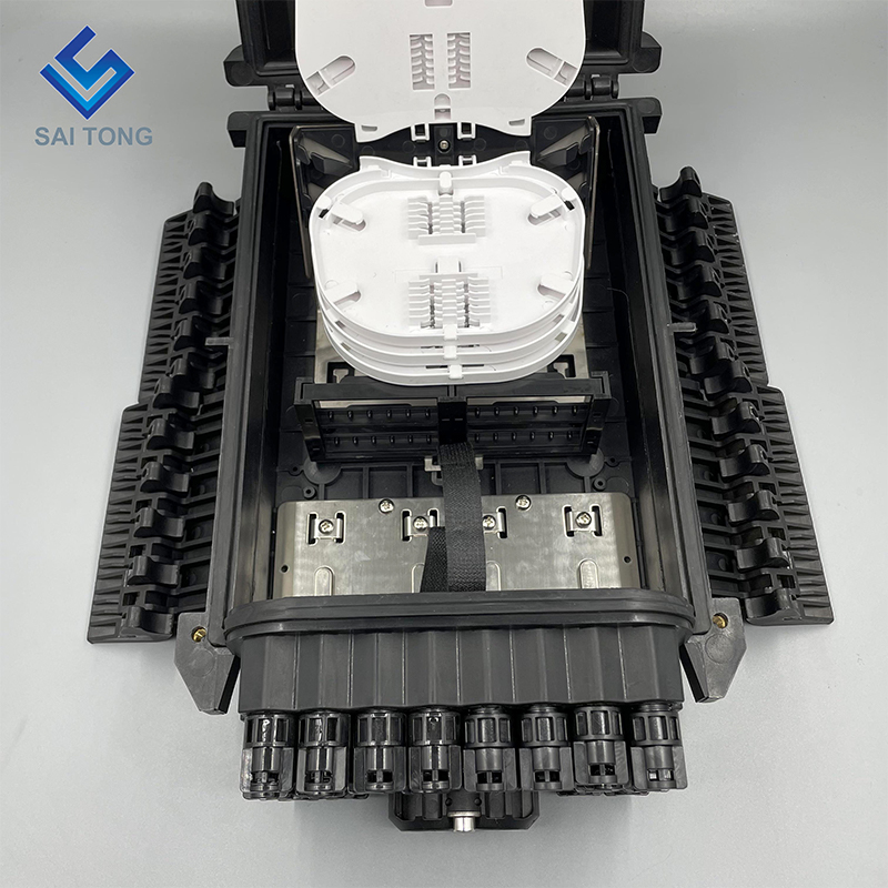 Boîtier de distribution de fibre IP68 2/24 ports équipement à fibre optique fermeture commune PP + GF PA66 96 noyau mur monté sur poteau extérieur