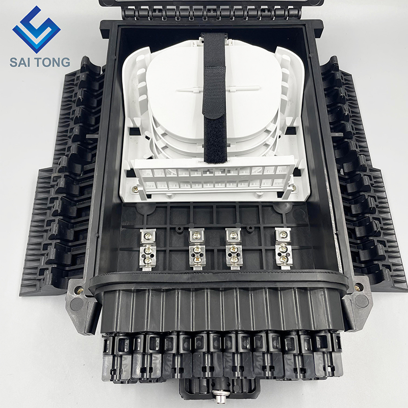 Boîte de distribution aérienne/souterraine 2/6 ports ip68 24 pièces adaptateur fibre optique NAP boîte d'égout fermeture de joint optique pour FTTH