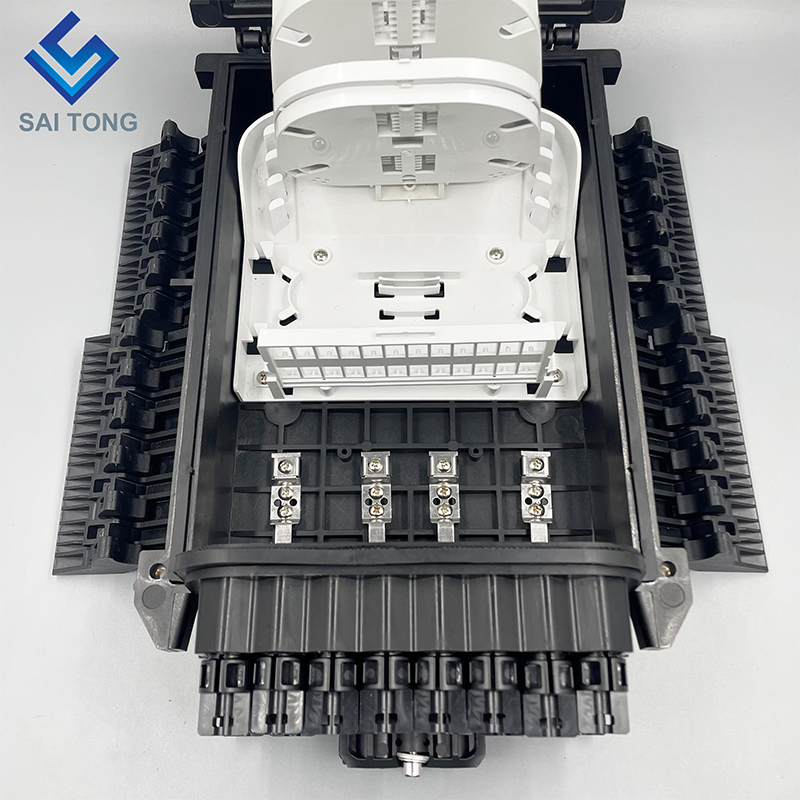 Boîte de distribution aérienne/souterraine 2/6 ports ip68 24 pièces adaptateur fibre optique NAP boîte d'égout fermeture de joint optique pour FTTH