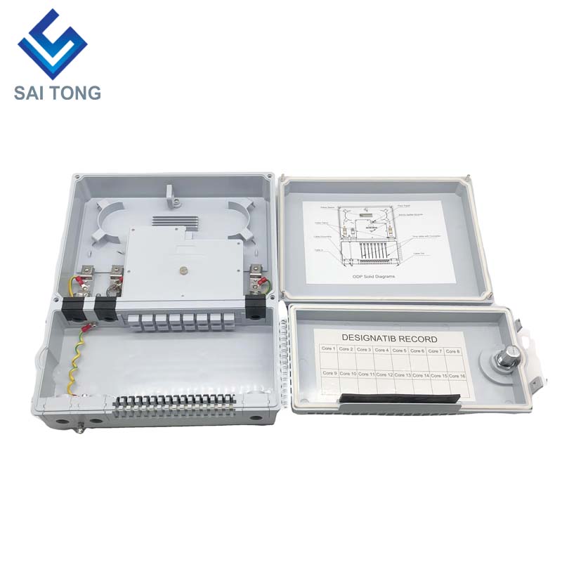 Style indonésien avec deux portes boîte de distribution de fibre 3 en 16 sorties 16 noyaux 2 pièces 2*8 point de distribution optique de répartiteur Plc