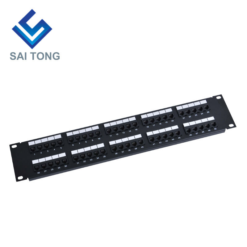 2U 19 '' 50 Ports RJ11 Krone Vestes, Support En Acier Cat3 Patch Panel Blanc Non Blindé utp Cat3 RJ11 Patch panel