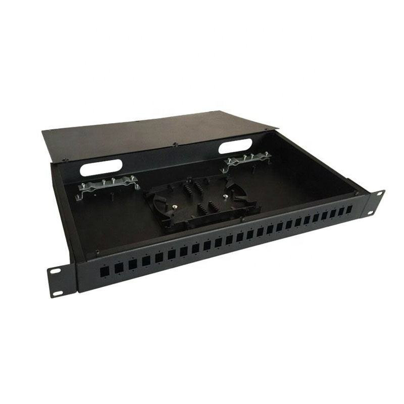 19 pouces ftth 24 ports sc fc lc st montage en rack fibre optique cadre de distribution fibre optique panneau de brassage montage en rack ODF 1u métal