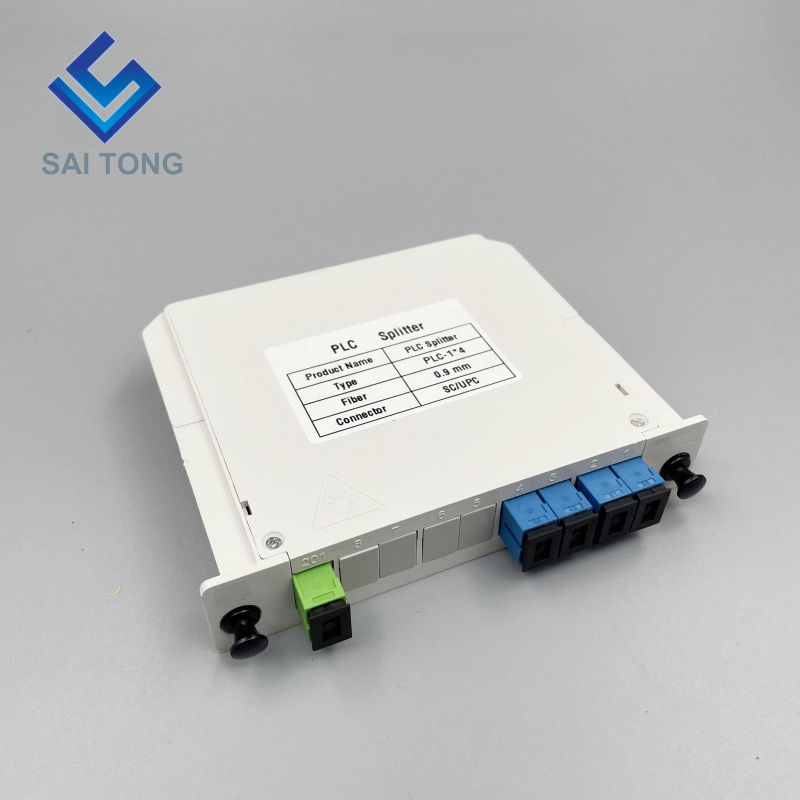 1:4 SC/UPC Rack Mount Plc Splitter ABS Box SC UPC Connecteurs Cassette Type 1X4 Fibre Optique Splitter