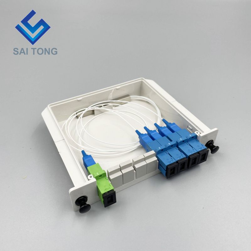 1:4 SC/UPC Rack Mount Plc Splitter ABS Box SC UPC Connecteurs Cassette Type 1X4 Fibre Optique Splitter