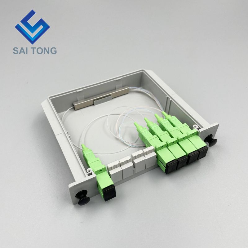 1:4 SC/APC Rack Mount Plc Splitter ABS Box SC UPC Connecteurs Cassette Type 1X4 Fibre Optique Splitter