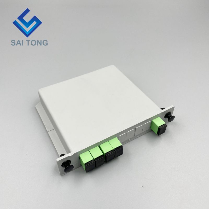 1:4 SC/APC Rack Mount Plc Splitter ABS Box SC UPC Connecteurs Cassette Type 1X4 Fibre Optique Splitter