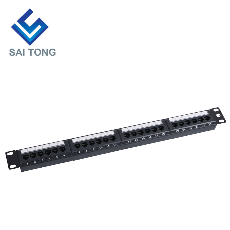 1U 19 ''24 Ports RJ45 Krone Vestes, Support En Acier Cat5e Patch Panel Blanc Non Blindé utp Cat5e CAT5 CAT6 RJ45 Patch panel