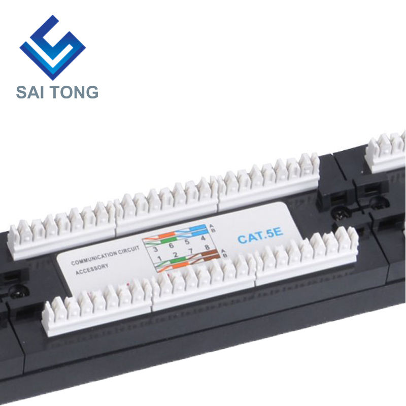 1U 19 ''24 Ports RJ45 Krone Vestes, Support En Acier Cat5e Patch Panel Blanc Non Blindé utp Cat5e CAT5 CAT6 RJ45 Patch panel