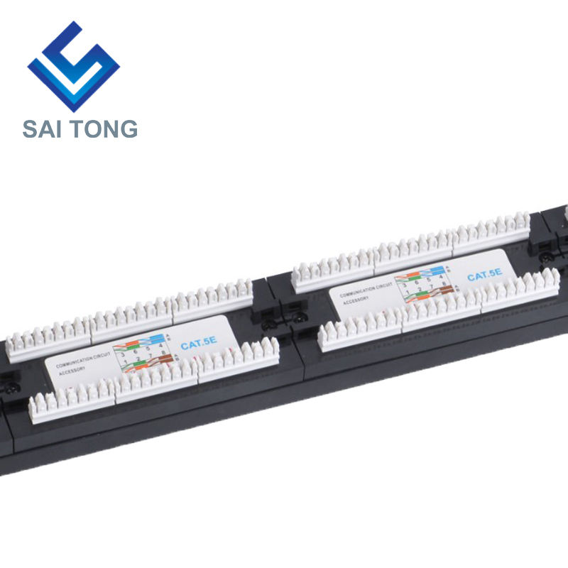 1U 19 ''24 Ports RJ45 Krone Vestes, Support En Acier Cat5e Patch Panel Blanc Non Blindé utp Cat5e CAT5 CAT6 RJ45 Patch panel