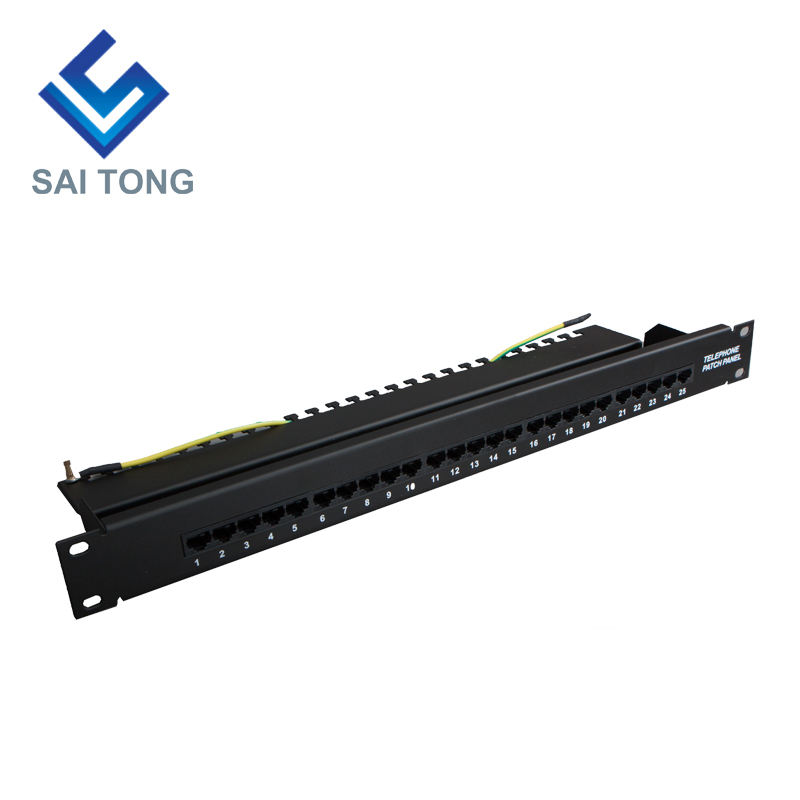 1U 19 ''25 Ports RJ45 Krone Vestes, Support En Acier Cat6 Patch Panel Blanc Non Blindé utp Cat5e CAT5 RJ45 Patch panel