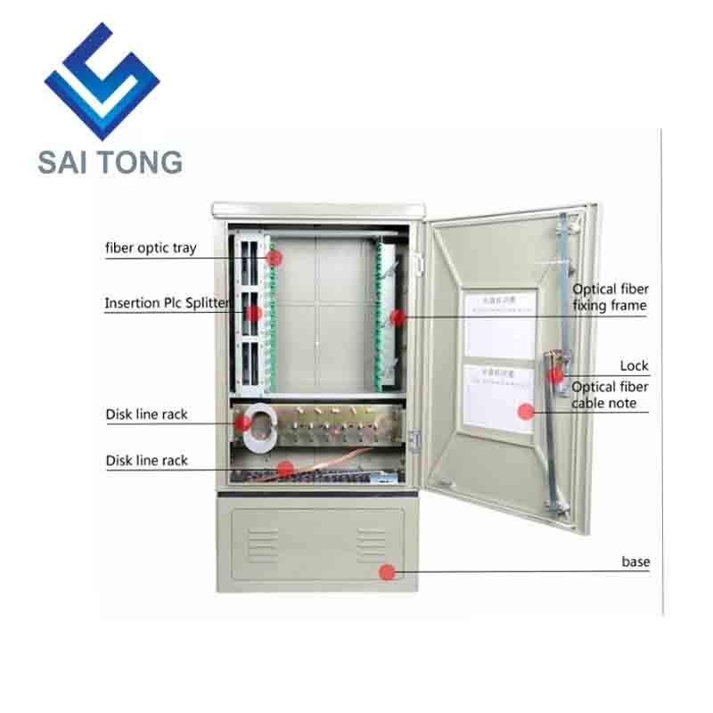 SaiTong FTTH 144 Core armoire de distribution de fibre SMC matériel étanche accès extérieur 144 armoire à fibre optique