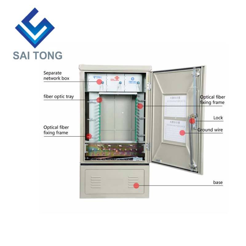 Armoire de distribution optique SaiTong FTTH 144 core armoire de fibre optique extérieure étanche IP55 144 core ODF ODB