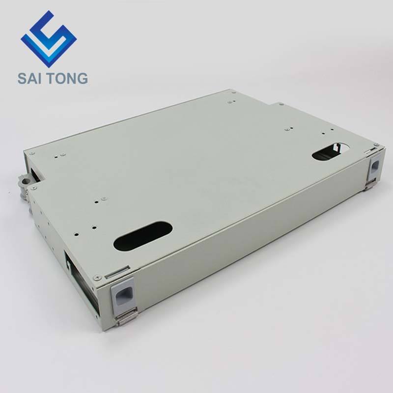 SaiTong FTTH 19 pouces Rack Mount 12 Port Cabinet SC/FC ODF 1 U 12 core Fiber Optique Distribution Cadre En Option Pleine Charge