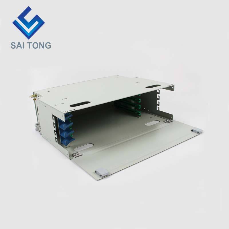 SaiTong FTTH 19 pouces Rack Mount 48 Port Cabinet SC/FC ODF 4 U 48 core Fibre Optique Distribution Cadre En Option Pleine Charge