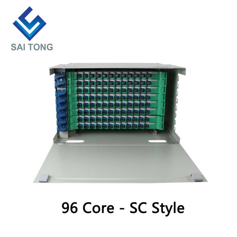 FTTH 19 pouces Rack Mount 96 Port Cabinet SC/FC ODF 8U 96 core Outdoor Fiber Optical Distribution Frame Price Optional Full Load