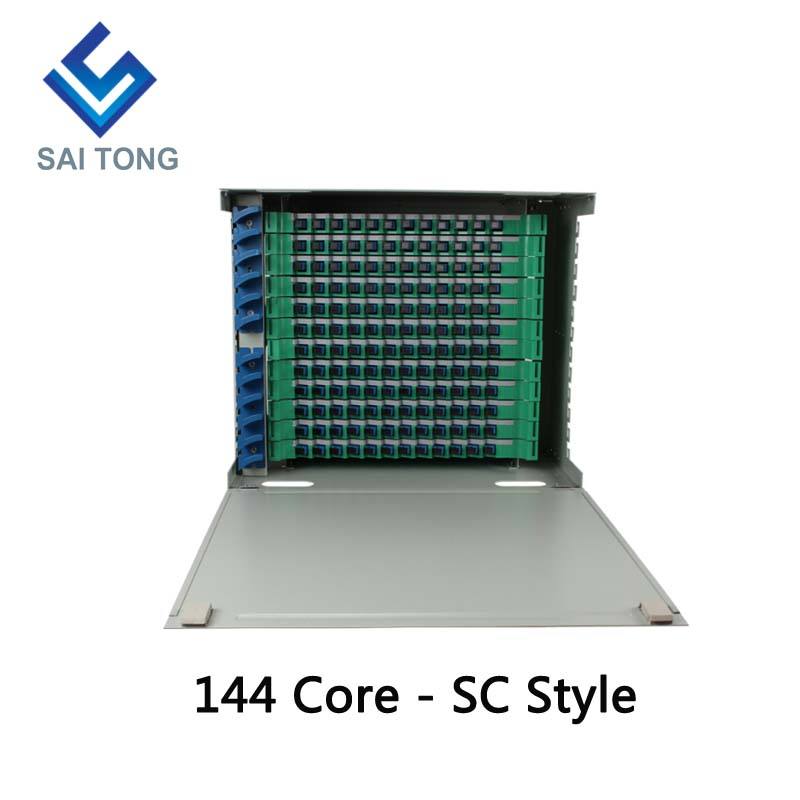 2022 SaiTong FTTH 19 pouces montage en rack 144 ports armoire SC/FC ODF 12U 144 noyau cadre de Distribution de fibre optique pleine charge en option